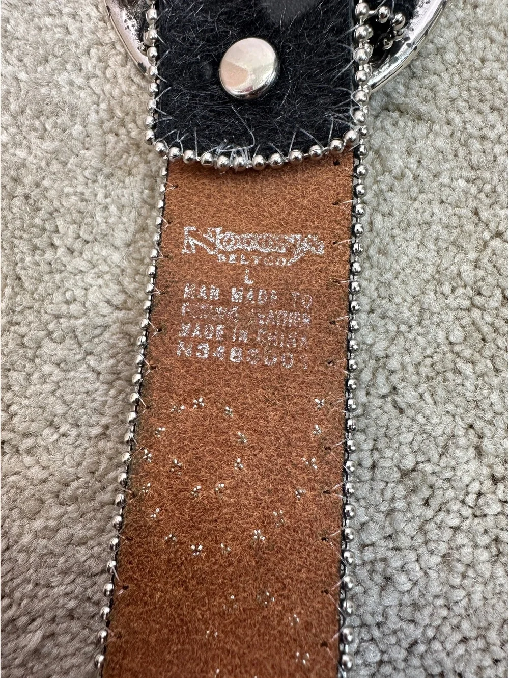 Women’s Nocona Rhinestone Studded Genuine Leather Black Belt Cowgirl Bling